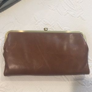 HOBO leather clutch wallet in Cafe color!